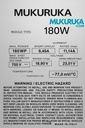 PLACA SOLAR MONOCRISTALINA 180W 1X1M, 18MM DE GROSOR